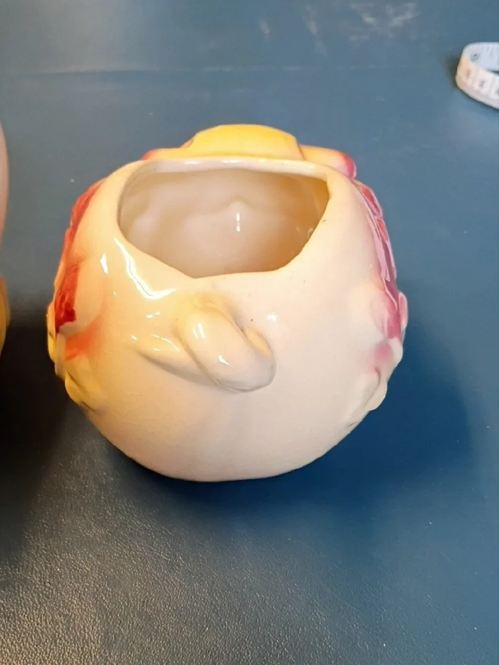 Vintage Smiley Pig Creamer and Sugar Set - Yellow and Pink